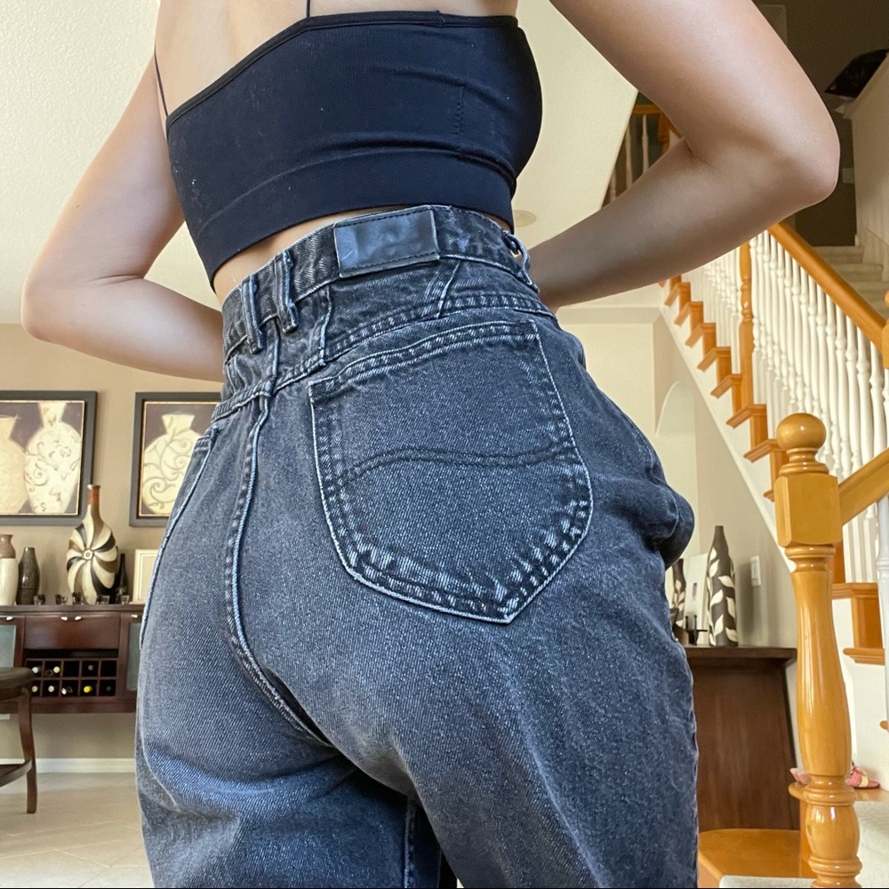 vintage black wash lee jeans